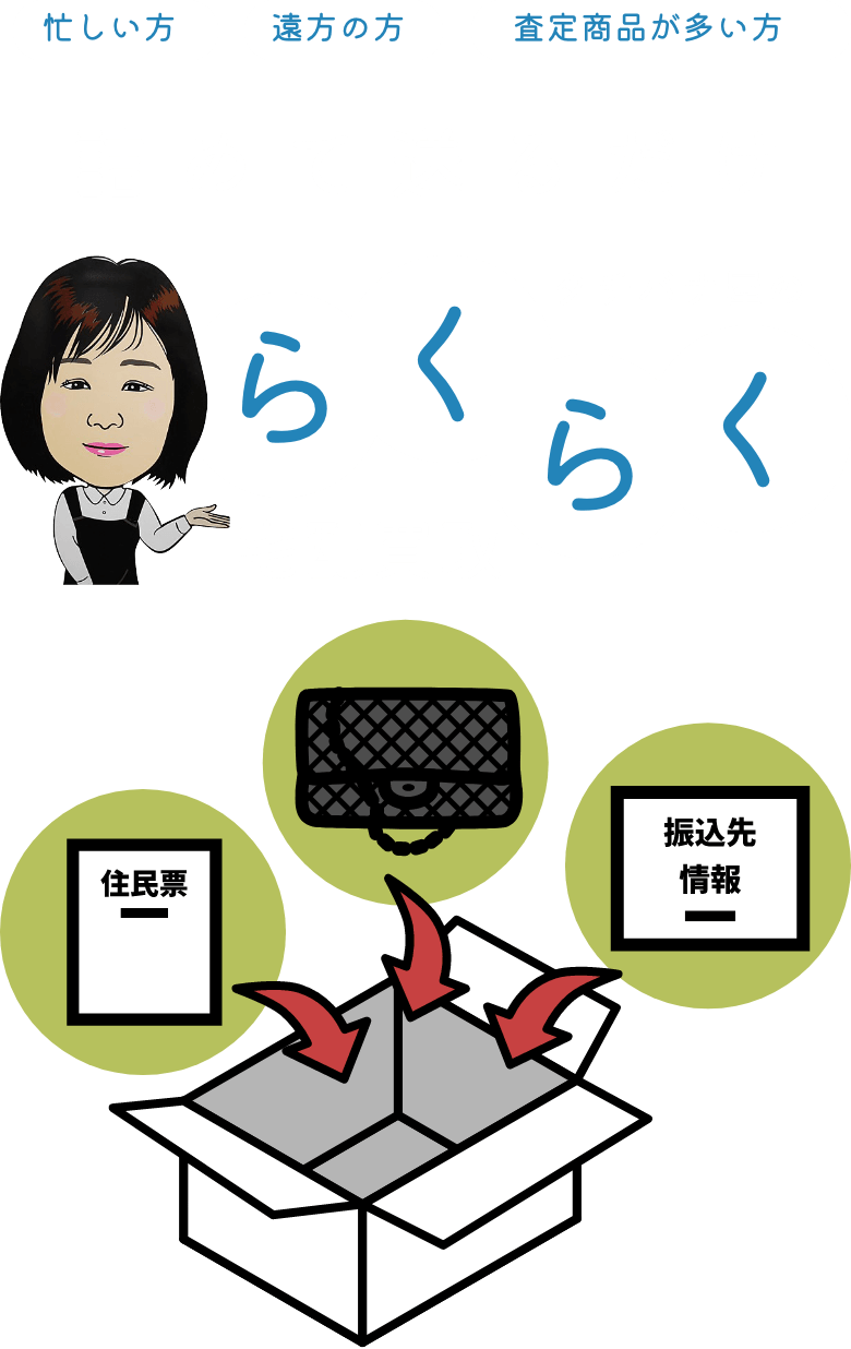 忙しい方・遠方の方・査定商品が多い方へ 詰めて送るだけ 大阪の質屋『タチバナ屋』のらくらく宅配買取