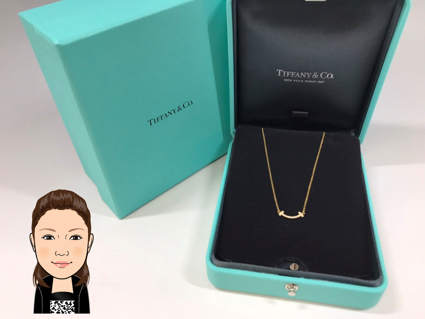 TIFFANY 【ティファニー】 K18 Tスマイルミニネックレス ダイヤモンド 画像1