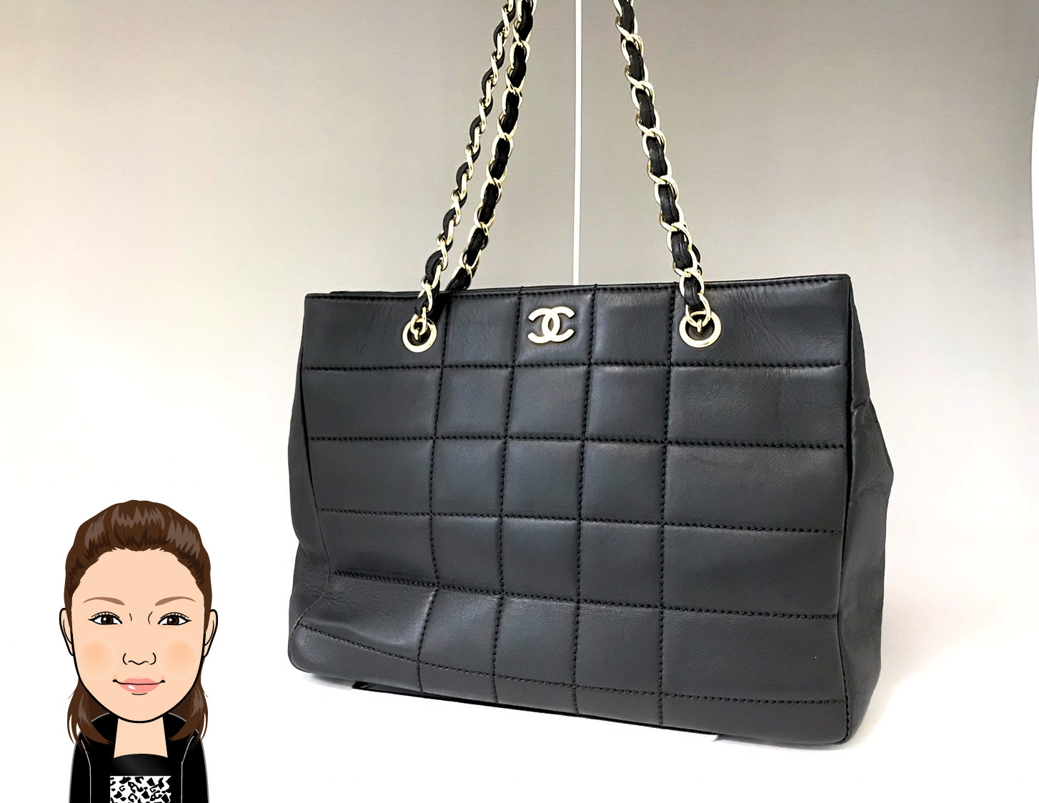 CHANEL 【シャネル】 ラムスキン チョコバー チェーンショルダーバッグ 画像1