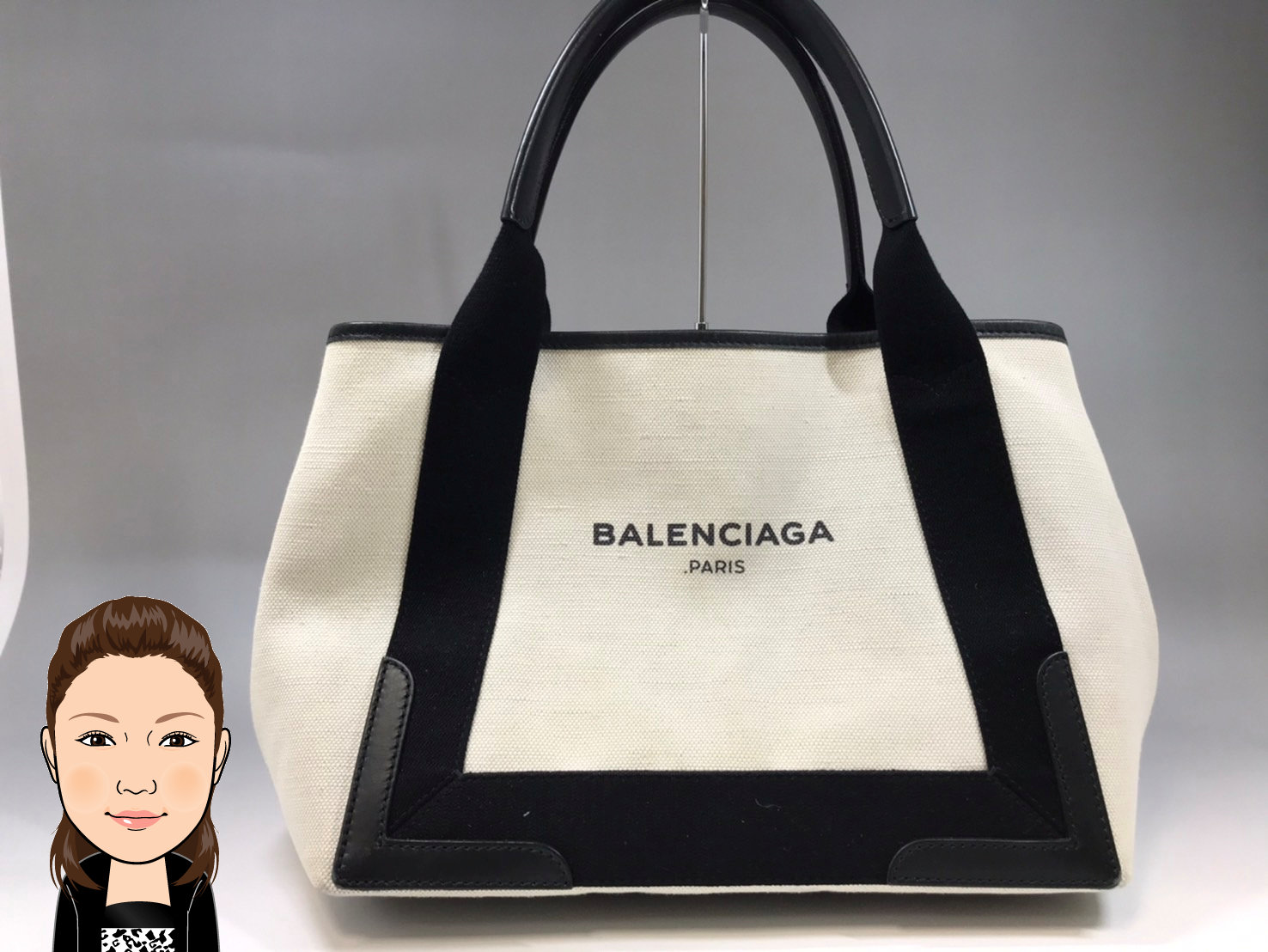 BALENCIAGA 【バレンシアガ】 ネイビーカバスS トートバッグ 画像1