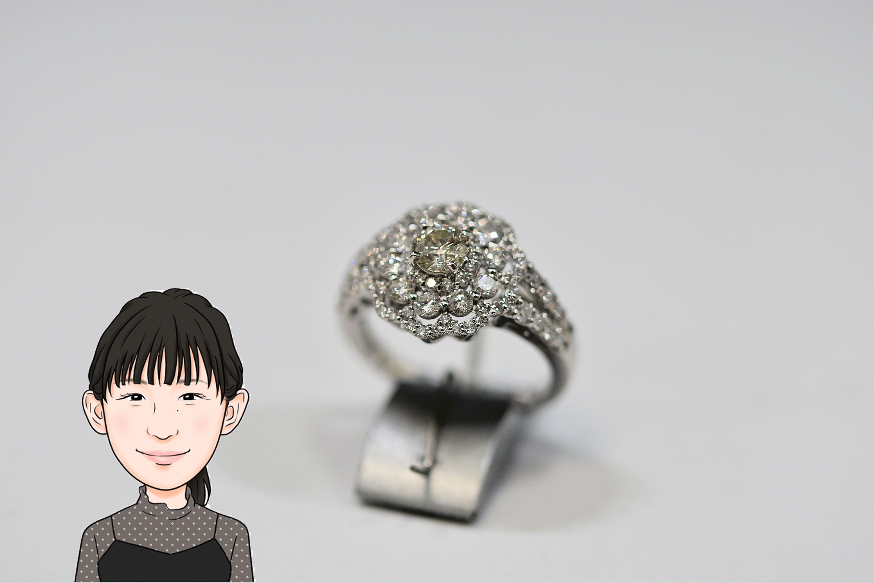 Pt900 プラチナ ダイヤモンド 指輪 画像1