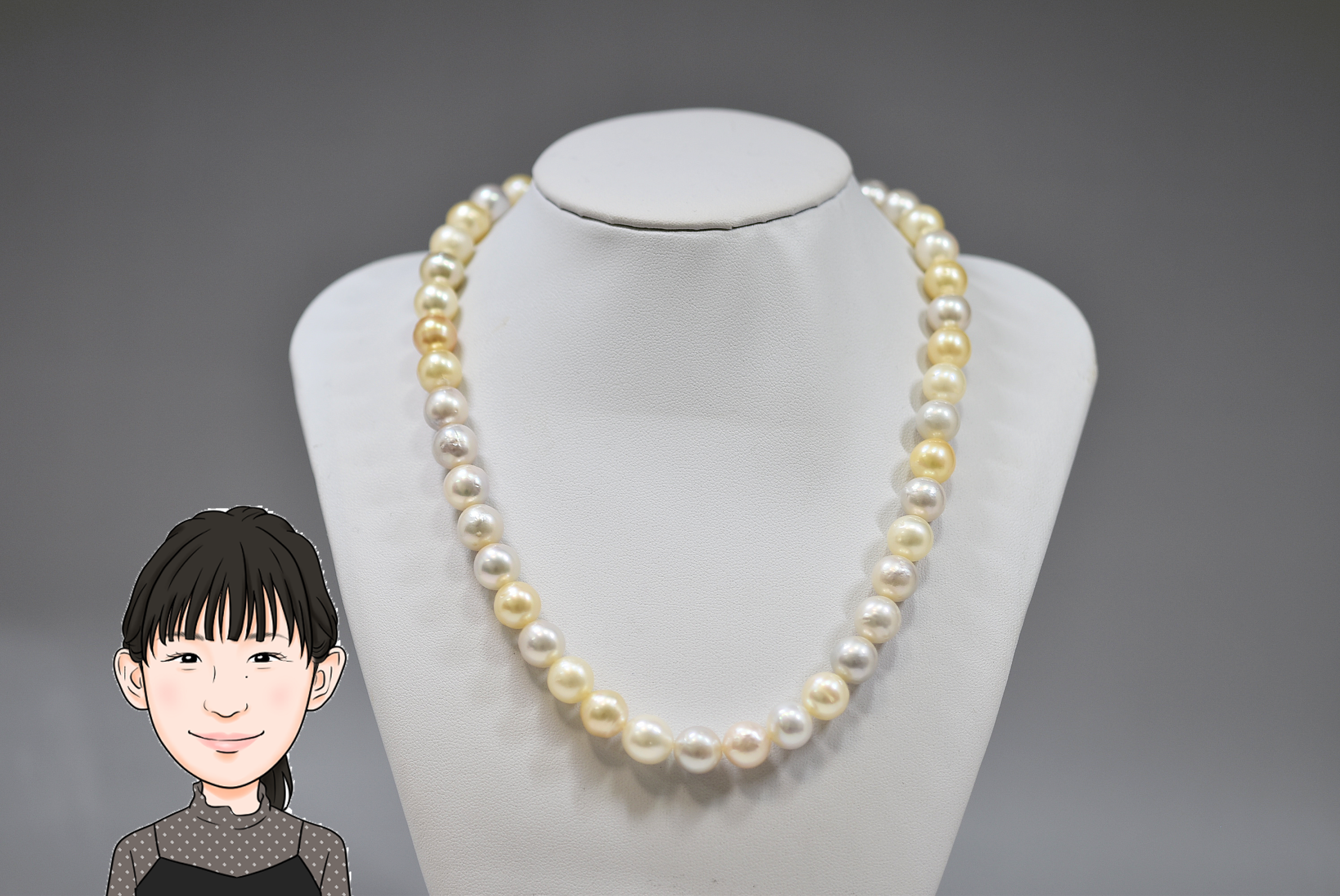 シルバー留具 白蝶パール 真珠 ネックレス 画像1