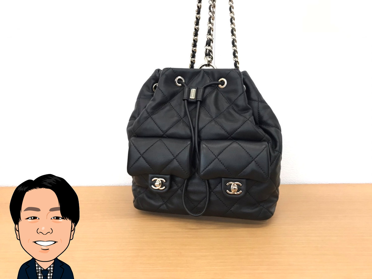 CHANEL 【シャネル】 黒 ラムスキン リュック 画像1