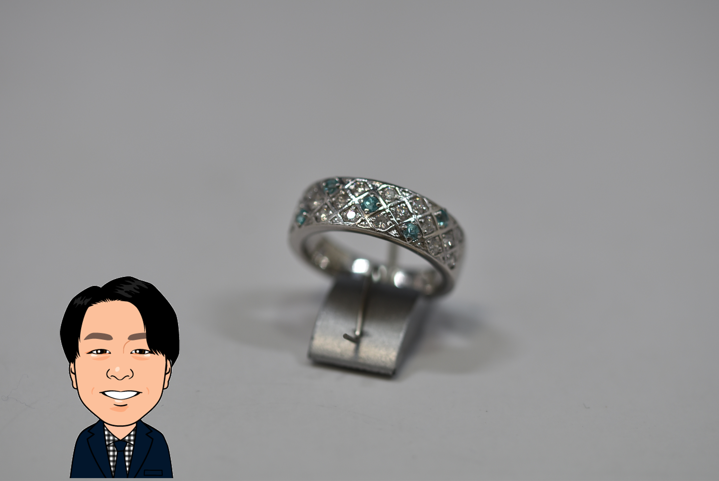 Pt900 プラチナ パライバトルマリン ダイヤモンド 指輪 画像1
