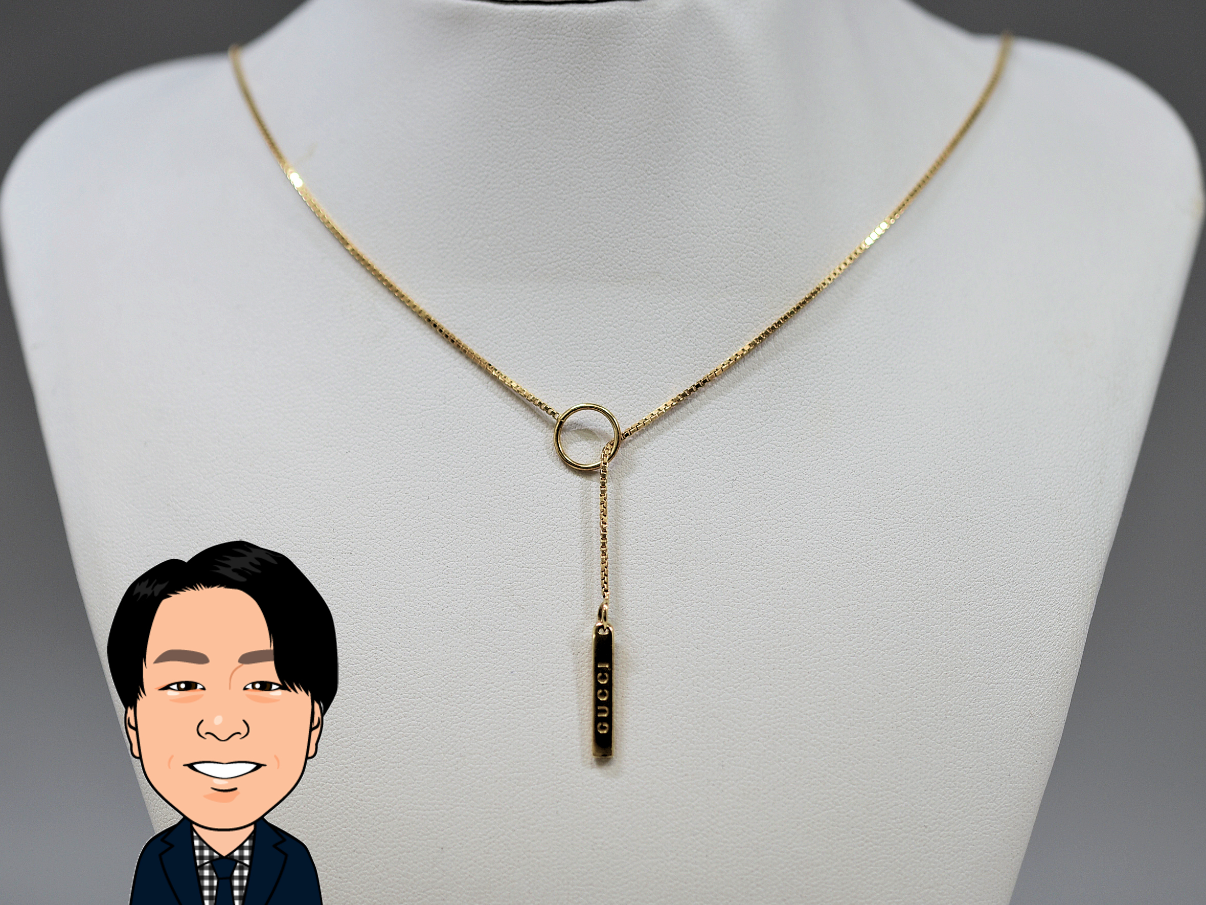 GUCCI 【グッチ】K18 18金 ラリアットネックレス 画像1