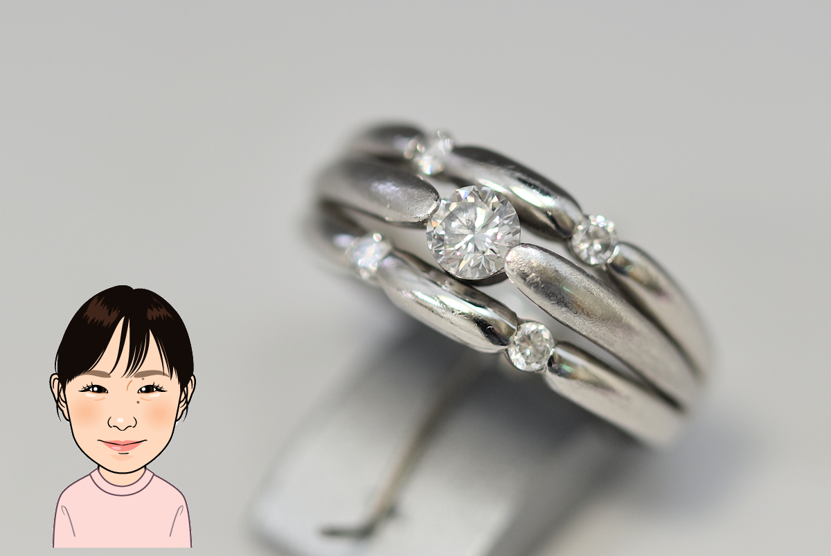 Pt900 プラチナ ダイヤモンド 指輪 画像1