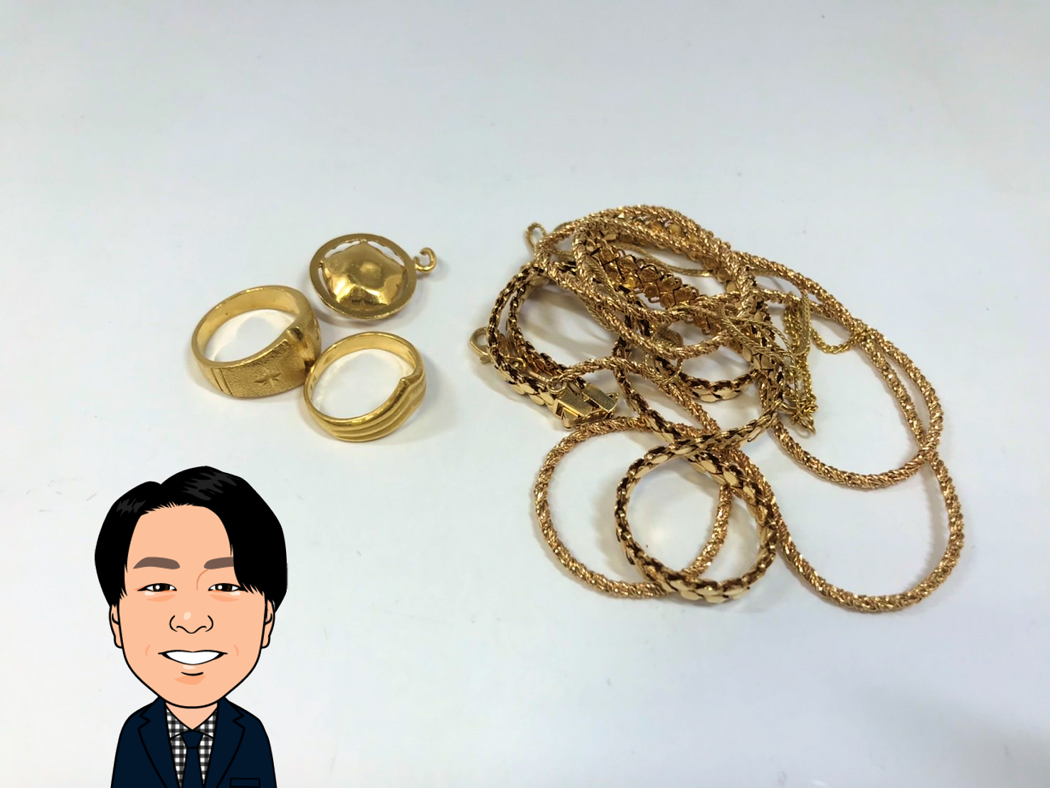 K18 ネックレス / K24 指輪 ペンダント 画像1