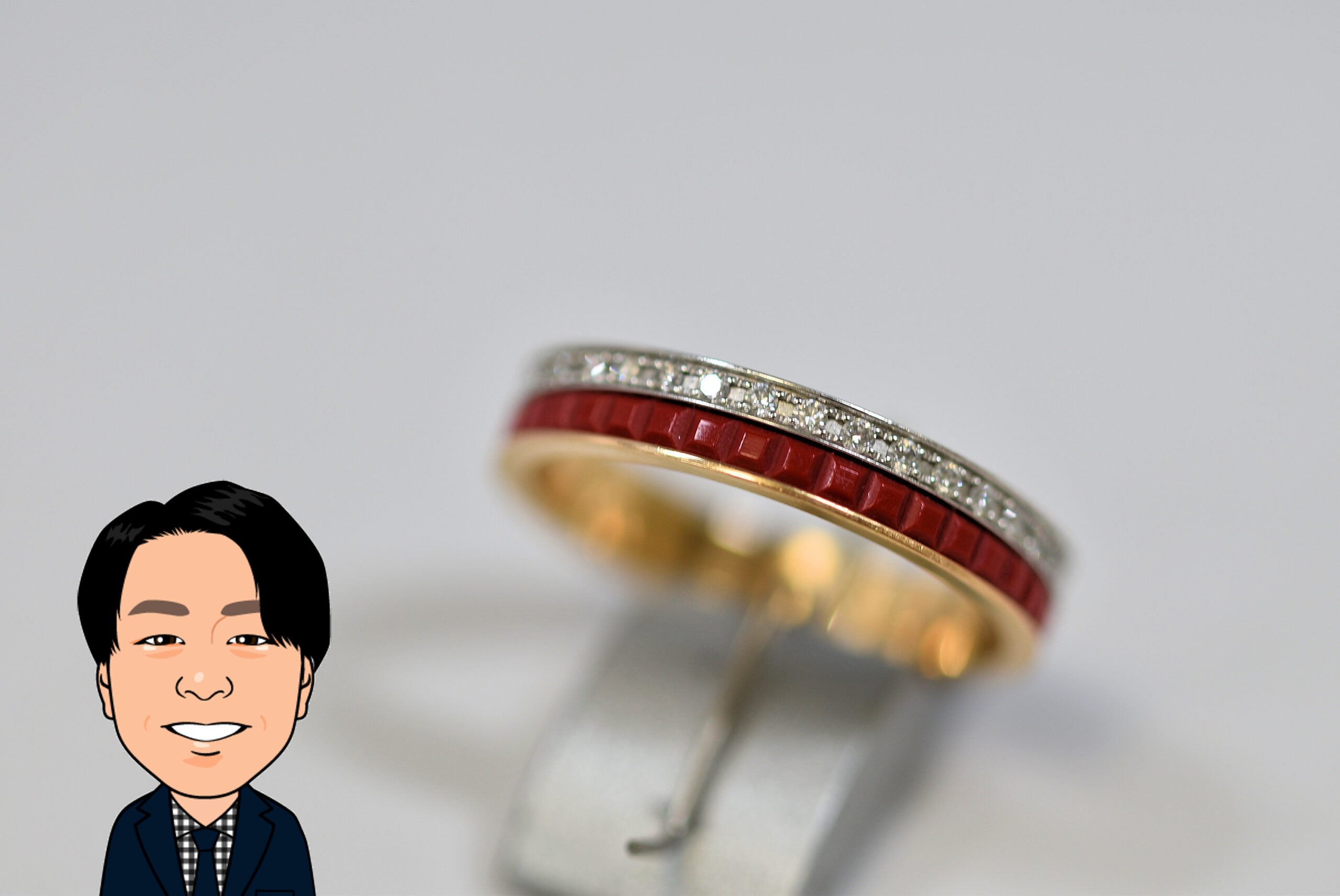 BOUCHERON 【ブシュロン】750PG/WG キャトル レッド ダイヤモンド リング 画像1