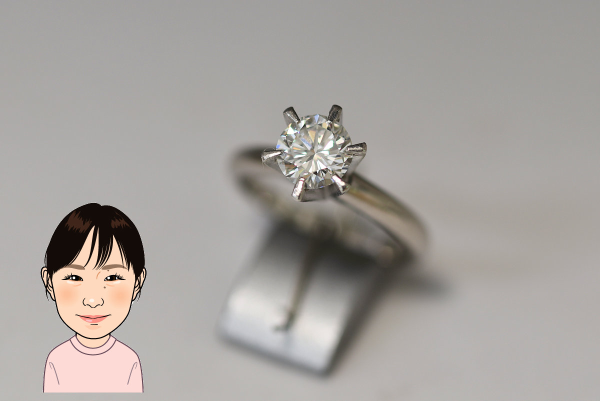 Pt850 プラチナ ダイヤモンド 立爪指輪 婚約指輪 画像1