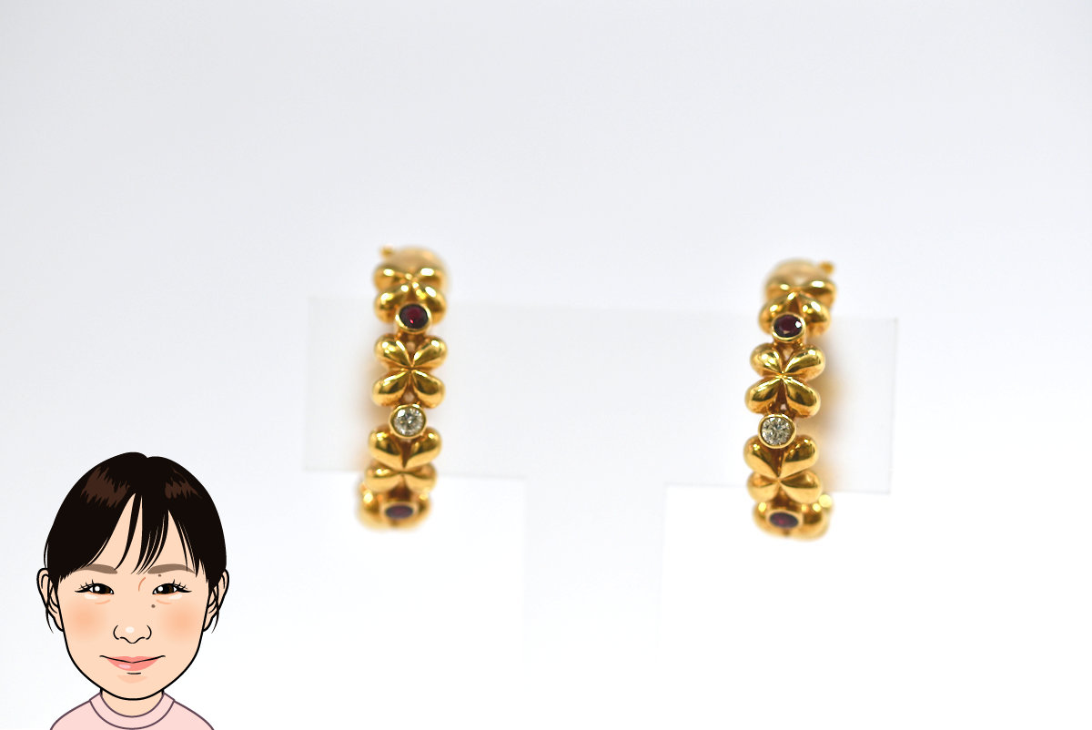 Tiffany 【ティファニー】 K18 ルビー ダイヤモンド イヤリング 画像1