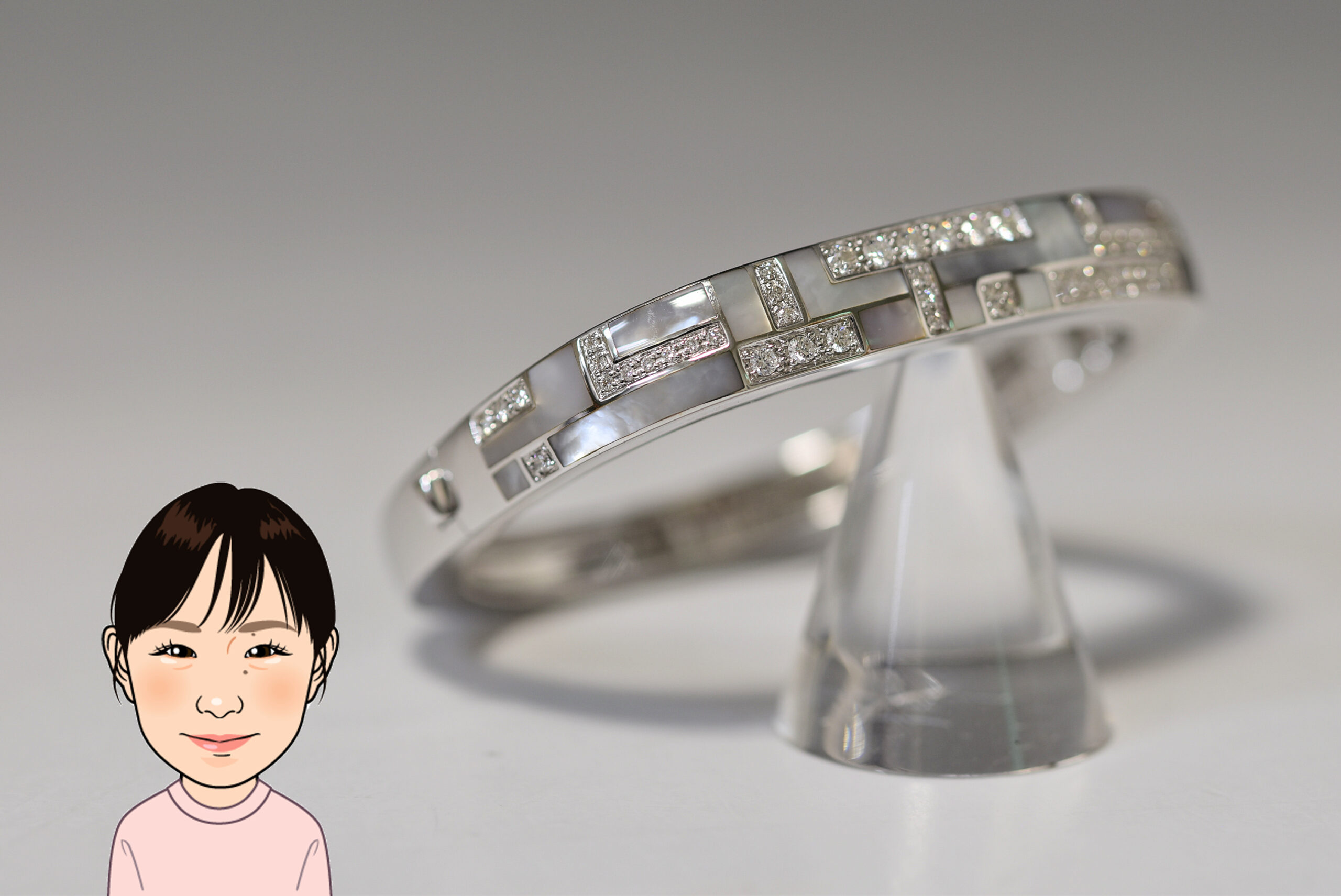 Mauboussin 【モーブッサン】 K18WG バーグベル・トゥジュール リング/ピアス/バングル 画像3