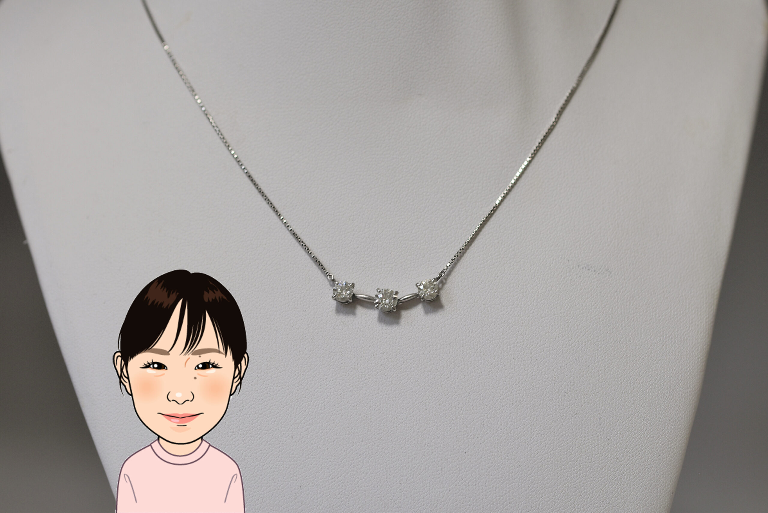 Pt850 プラチナ ダイヤモンド ネックレス 画像1