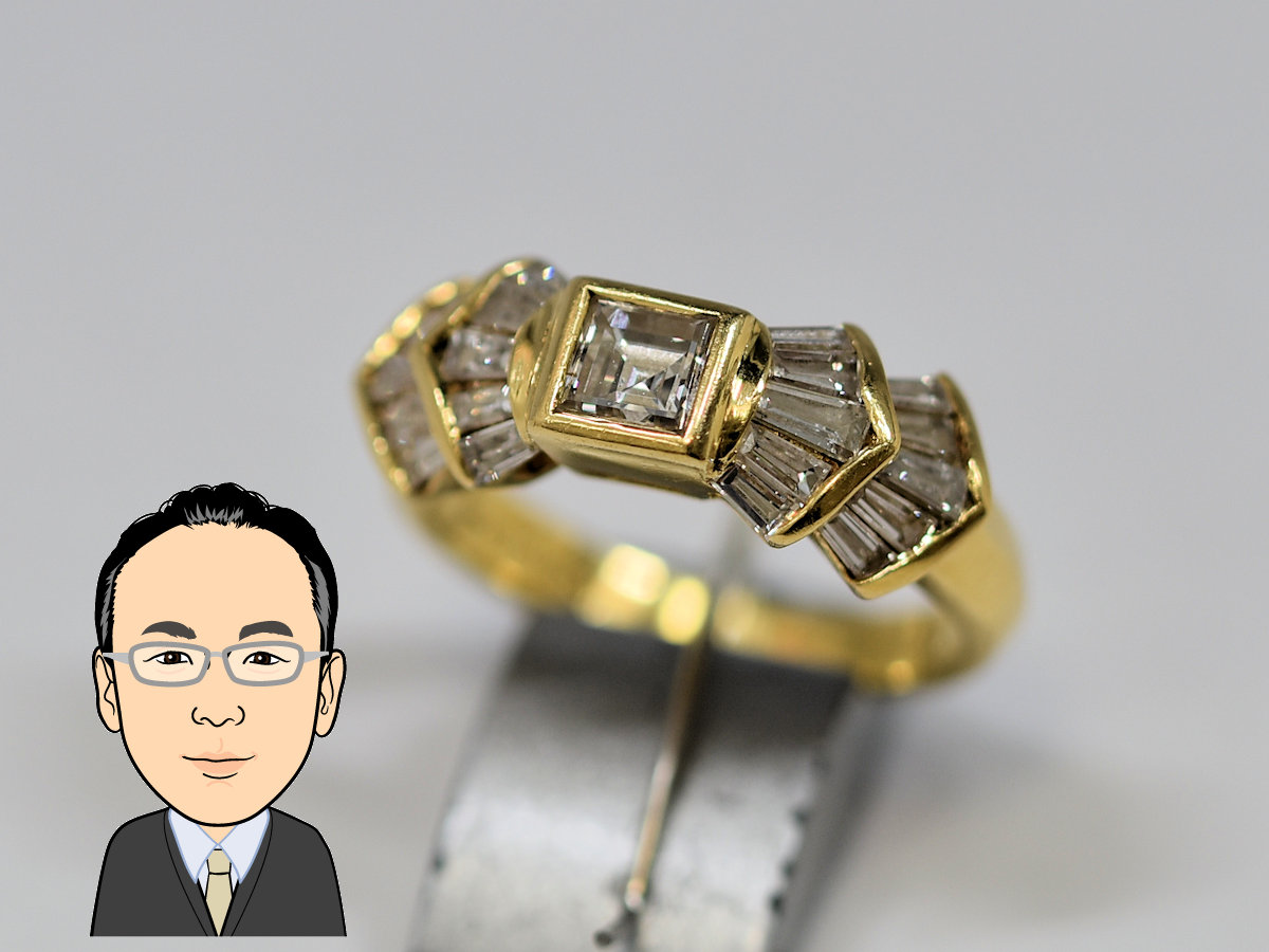 K18 18金 ダイヤモンド 指輪 画像1