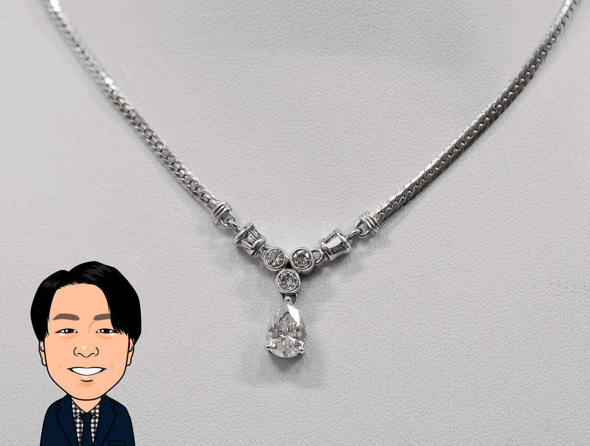 Pt850 プラチナ ダイヤモンド ネックレス 画像1