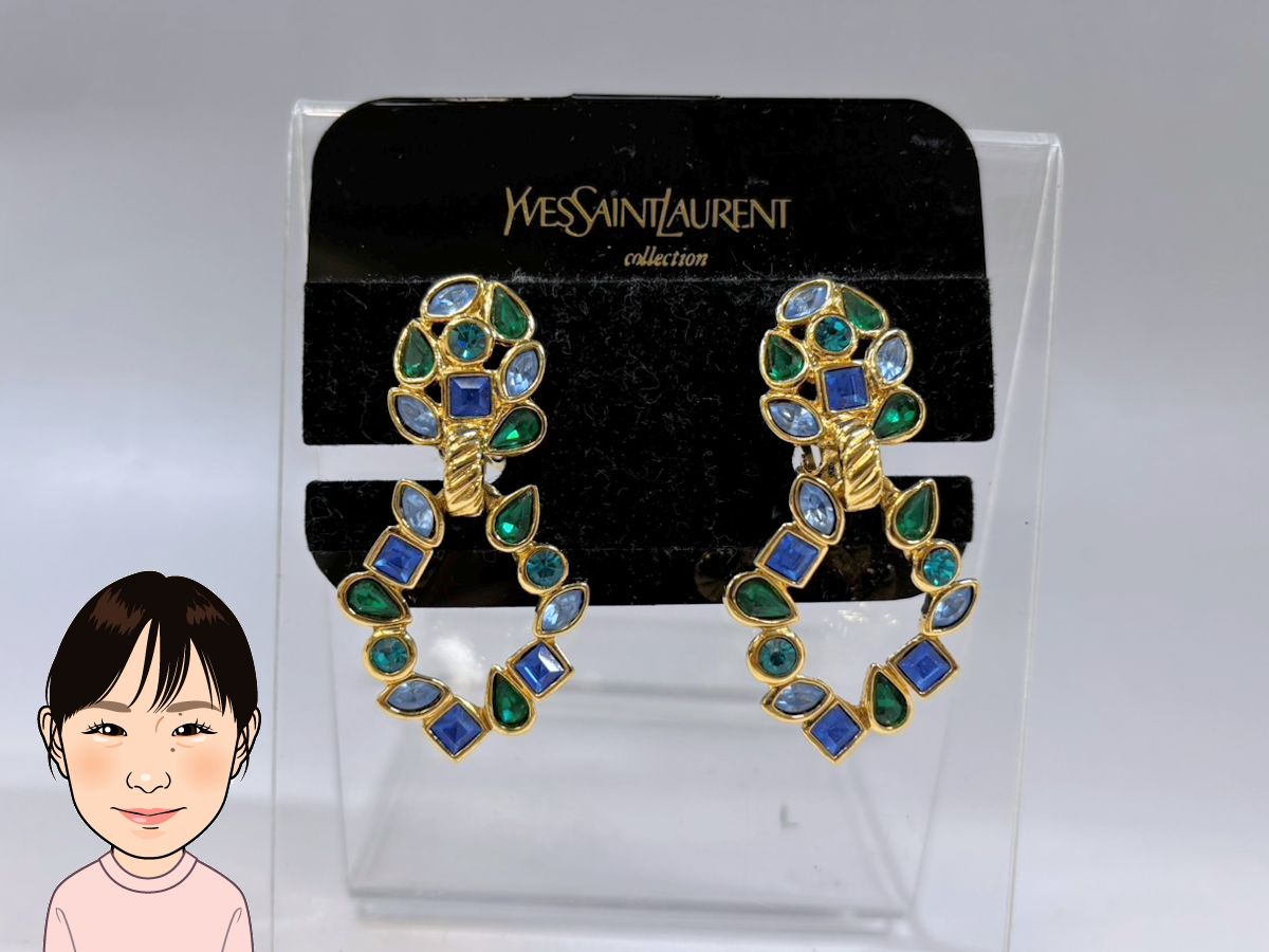YSL 【イヴサンローラン】 GP ストーン付きイヤリング 画像1