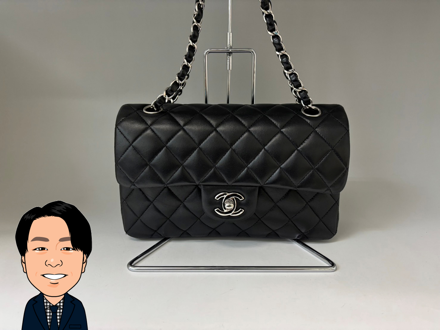CHANEL 【シャネル】 ラムスキン チェーンショルダーバッグ マトラッセ 画像1