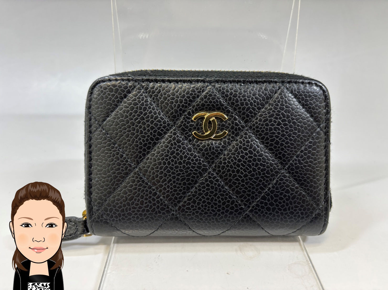CHANEL 【シャネル】 マトラッセ キャビアスキン コインケース 画像1