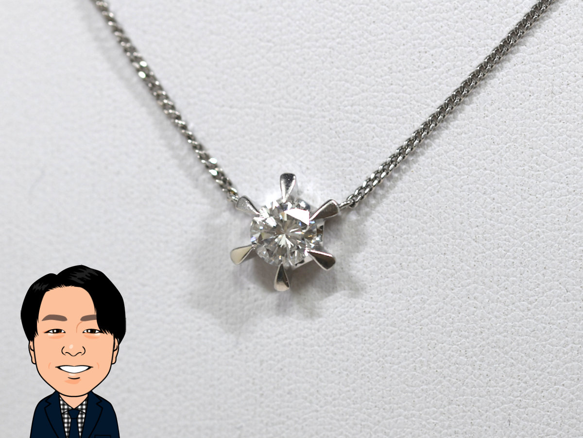 Pt900 【プラチナ】 ダイヤモンド ネックレス 画像1