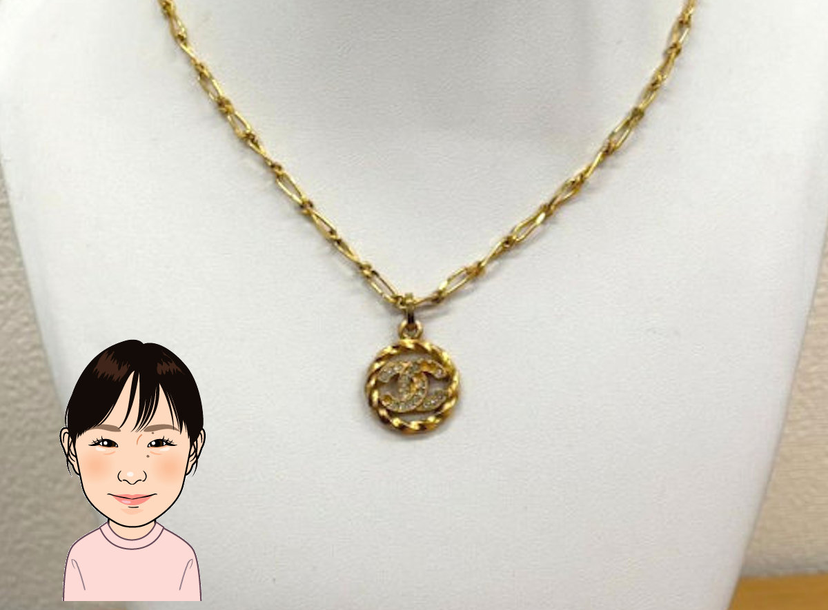 CHANEL 【シャネル】 ココマーク ストーン付き ネックレス GP 画像1