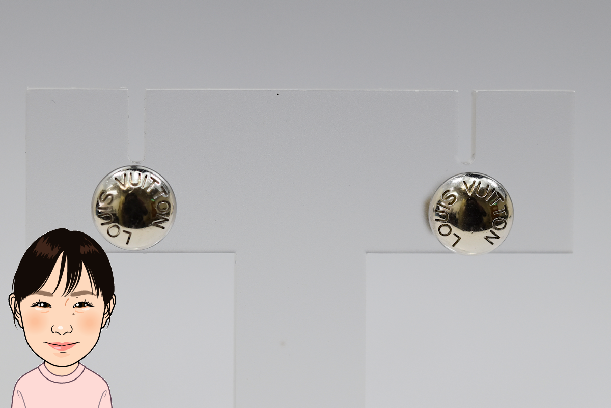 LOUIS VUITTON 【ルイヴィトン】 K18WG ピュスドレイユクルー ピアス 画像1