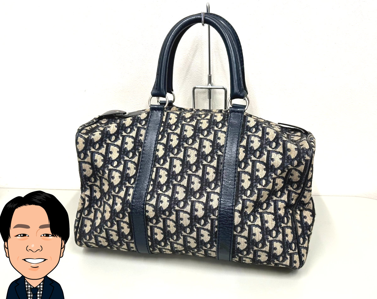 C.Dior 【クリスチャンディオール】 トロッター柄 ミニボストンバッグ 画像1