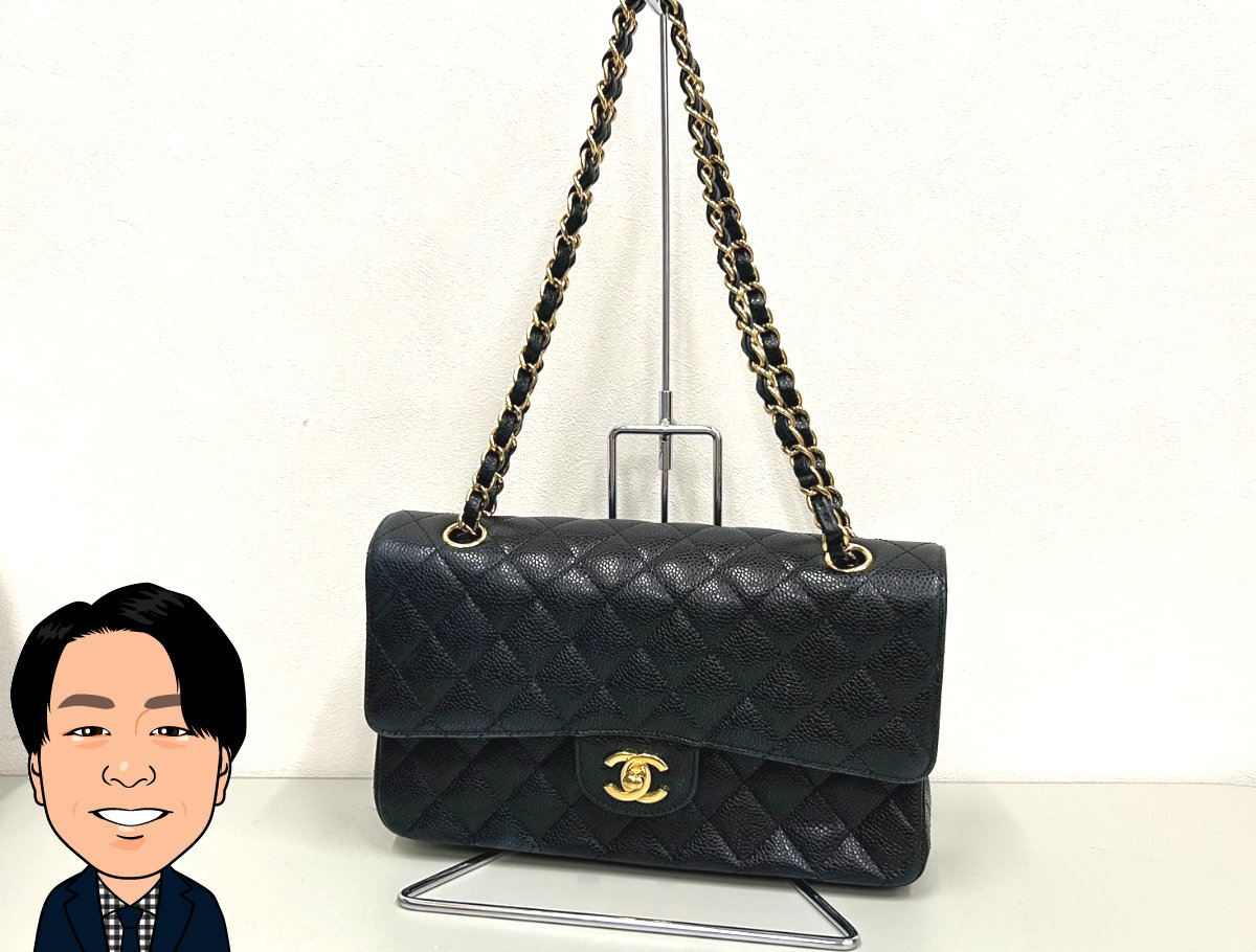 CHANEL 【シャネル】 キャビアスキン マトラッセ チェーンショルダーバッグ 画像1