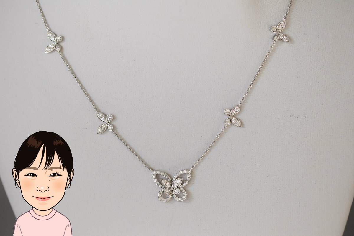 GRAFF 【グラフ】 K18WG マルチバタフライシルエットネックレス 画像1