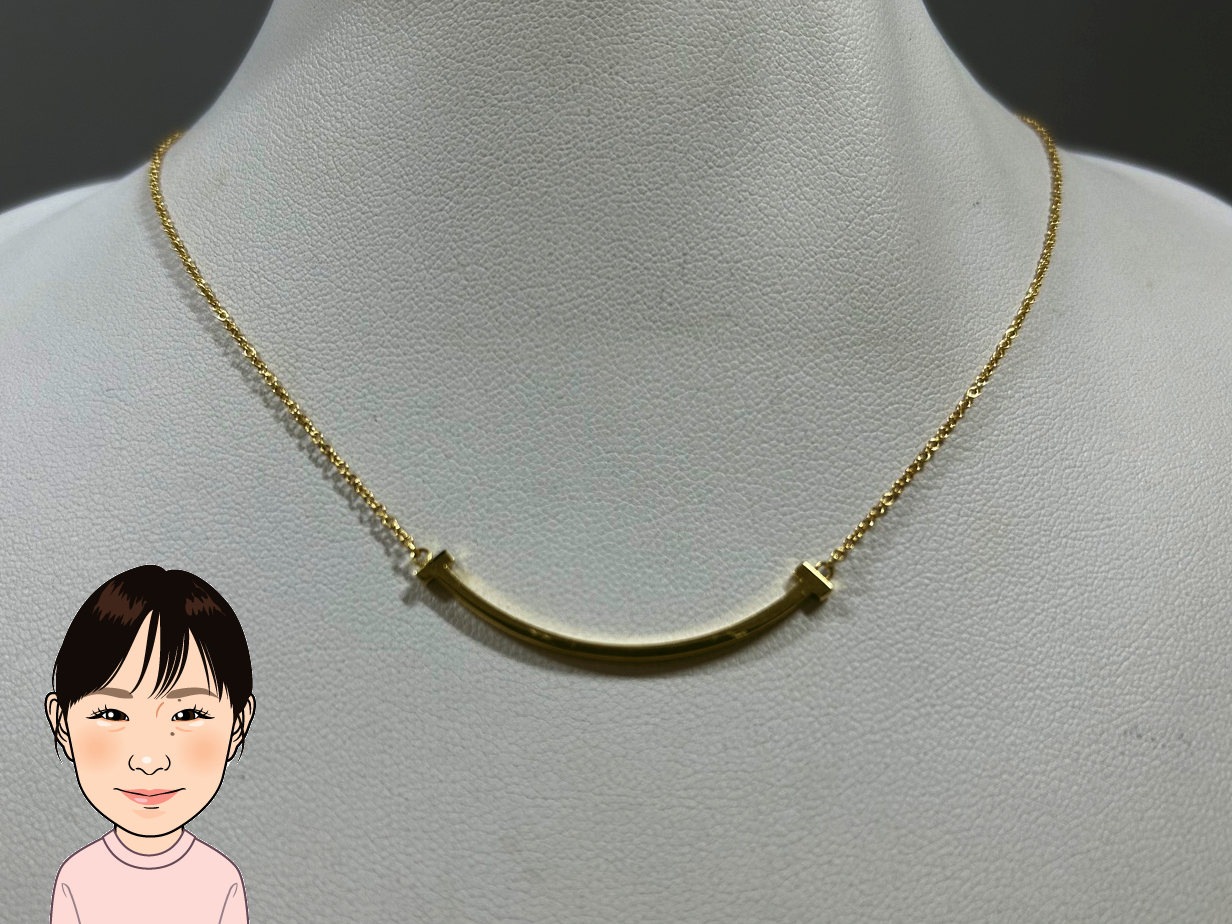 TIFFANY 【ティファニー】 K18YG Tスマイル スモール ネックレス 画像1