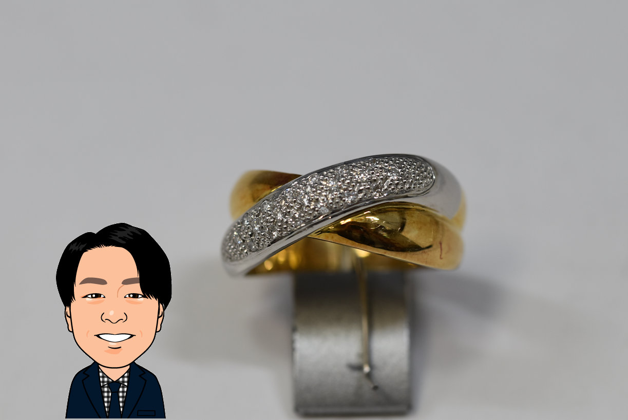 K18/Pt900  ダイヤモンド 指輪 画像1
