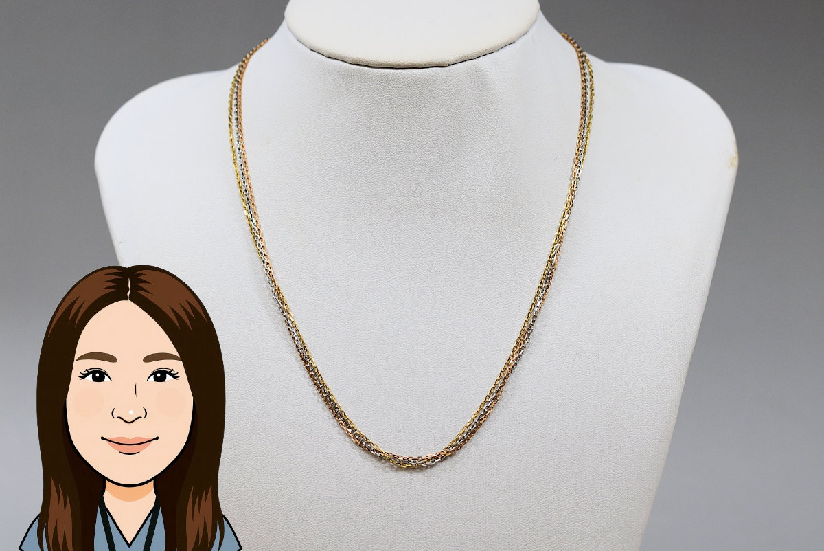 Cartier 【カルティエ】 K18スリーゴールド トリニティチェーンネックレス 画像1