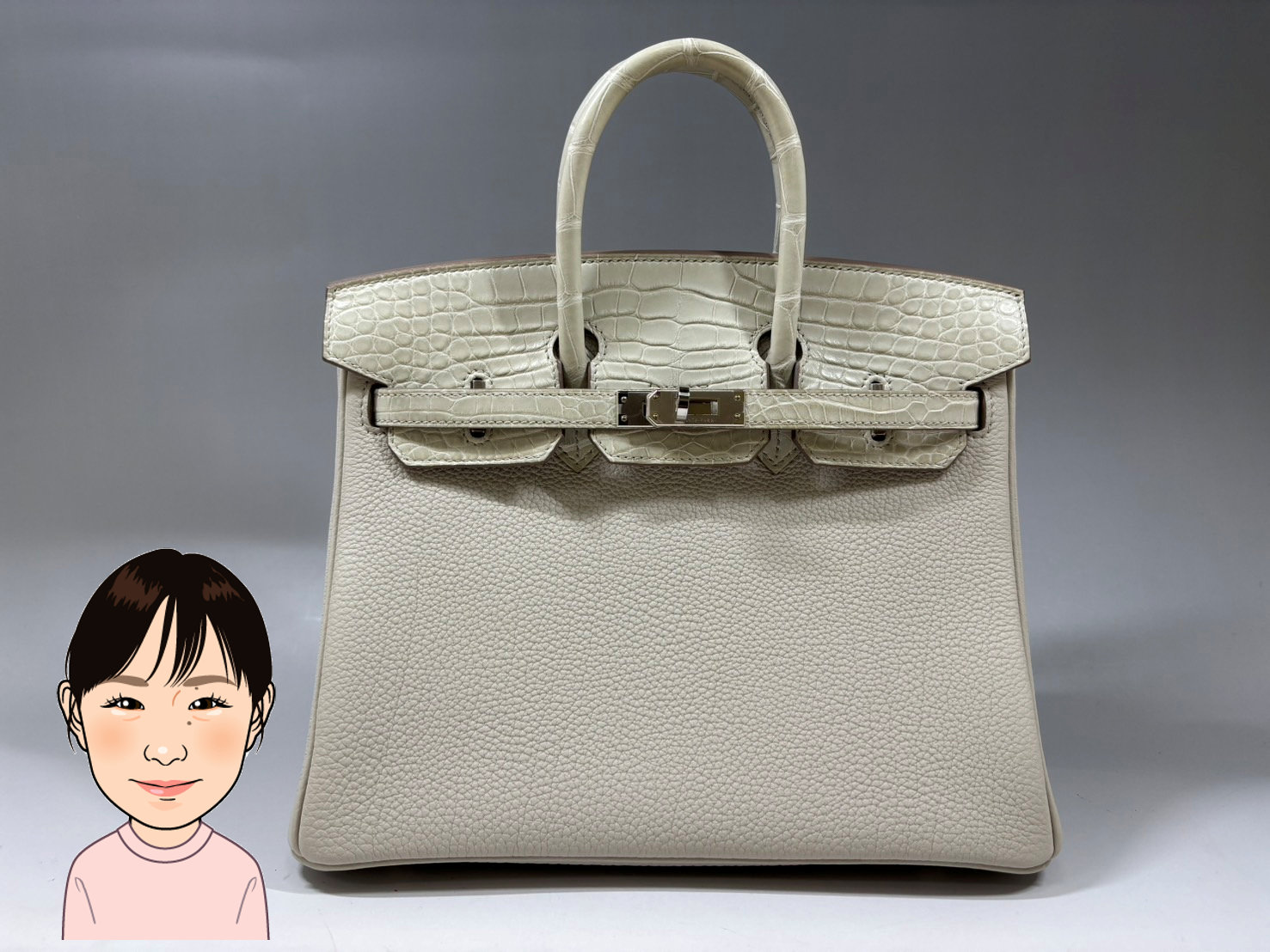 HERMES 【エルメス】 バーキンタッチ25 トゴ×マットクロコ ベトン 画像1
