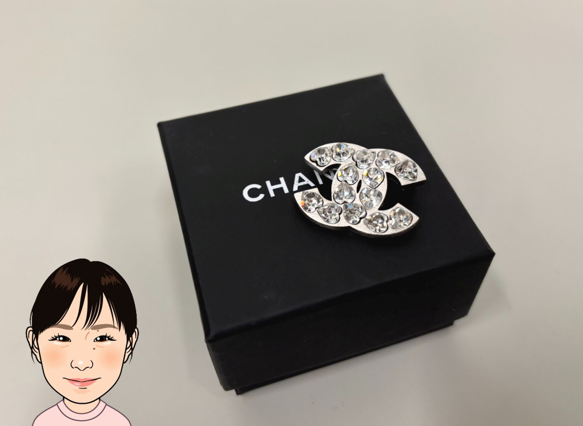 CHANEL 【シャネル】 ココマーク ラインストーン付きブローチ 画像1