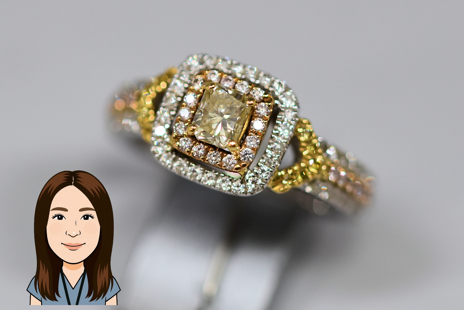 18K【18金】 イエローダイヤモンド 指輪 画像1