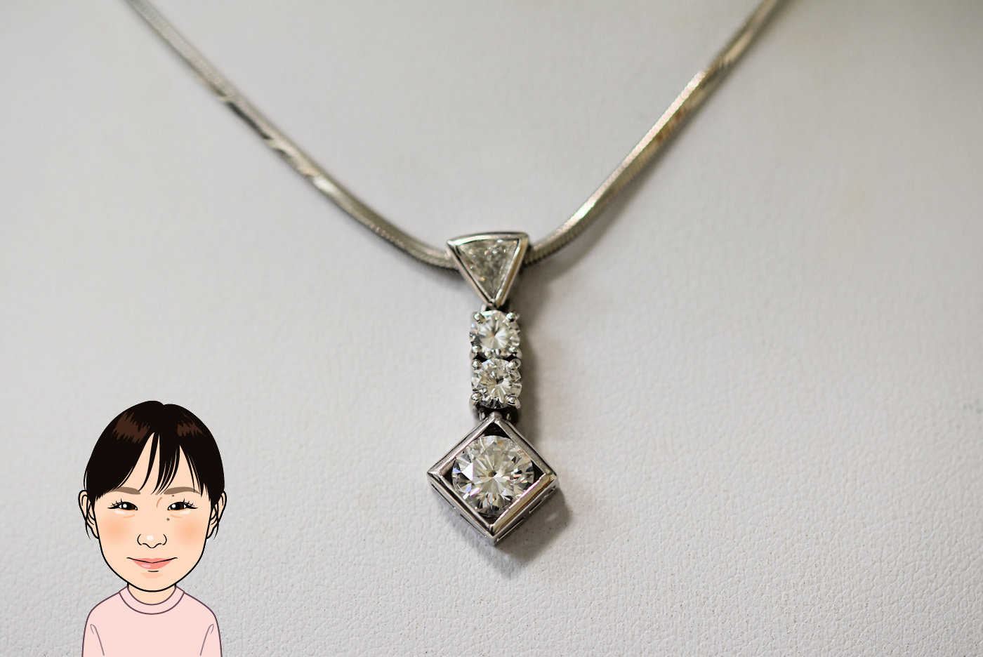 Pt850/900 【プラチナ】 ダイヤモンド ネックレス 画像1