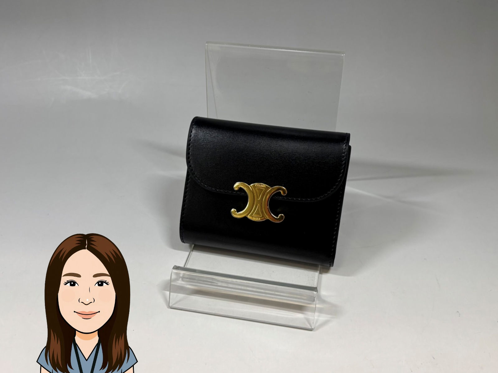 CELINE 【セリーヌ】フラップウォレット　シャイニーカーフスキン 画像1