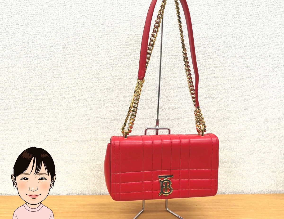 BURBERRY 【バーバリー】 赤 キルティング チェーンショルダーバッグ 画像1