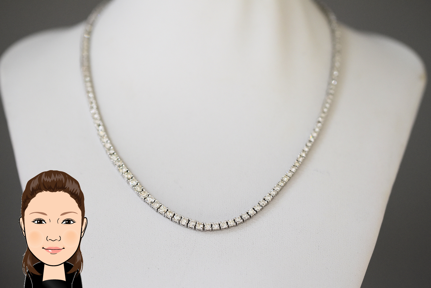 K18WG 【ホワイトゴールド】 ダイヤモンド テニスネックレス 画像1