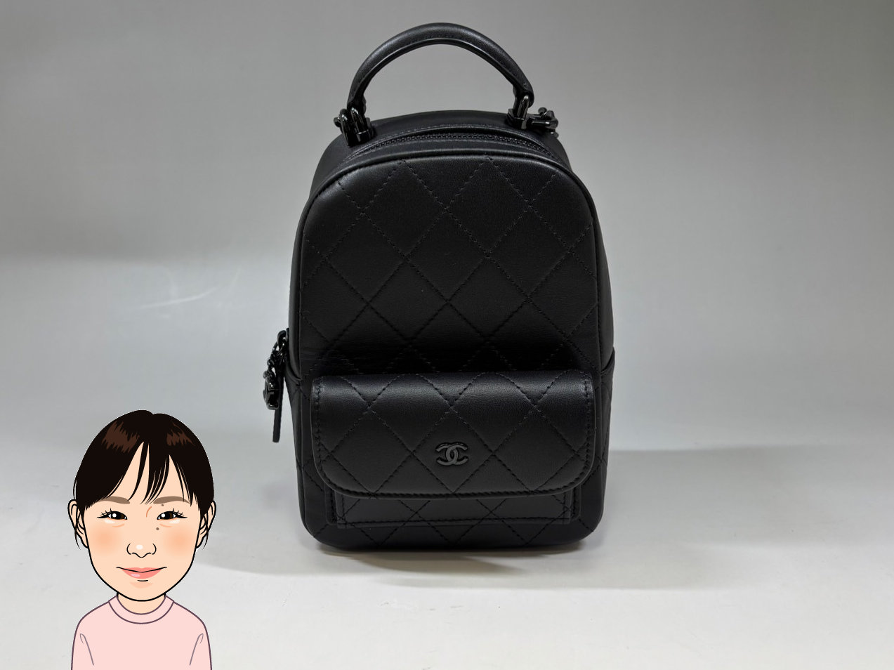 CHANEL 【シャネル】  ラムスキン マトラッセ チェーンミニバックパック 画像1