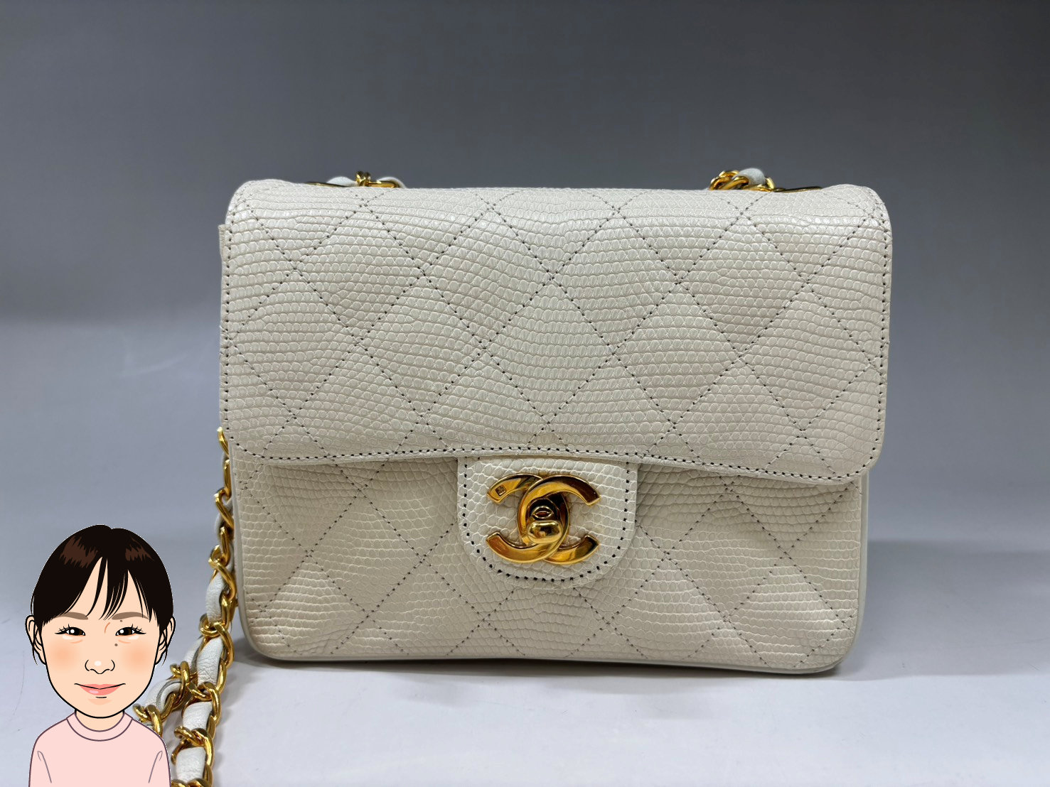CHANEL 【シャネル】 リザード チェーンショルダーバッグ 画像1