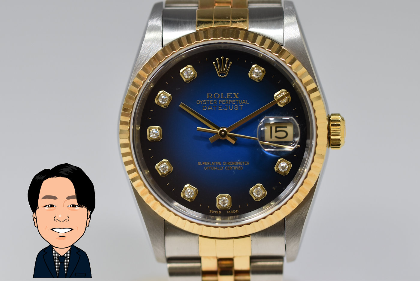 ROLEX 【ロレックス】 メンズ デイトジャスト 16233G ブルーグラデーション 画像1