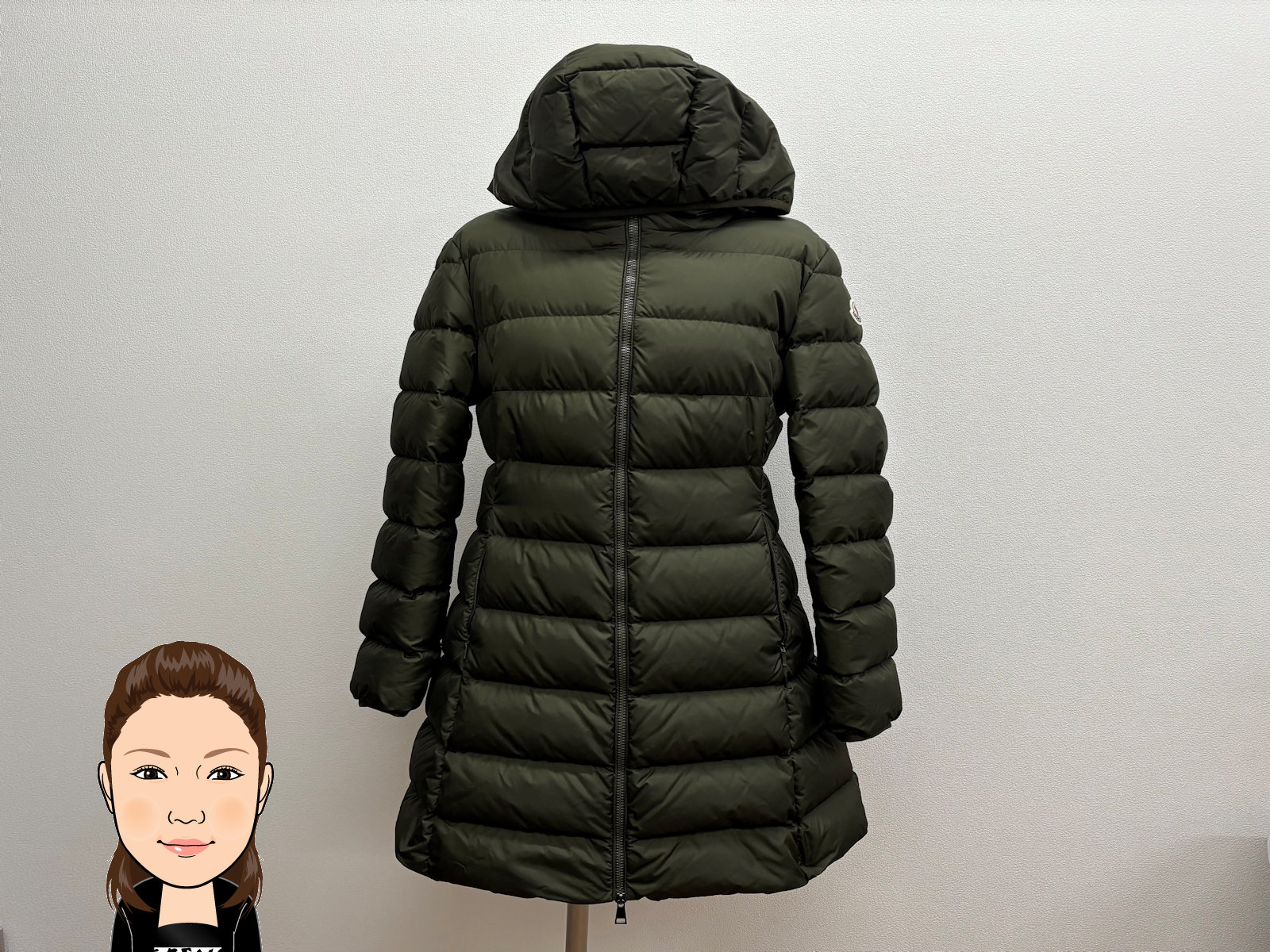 MONCLER 【モンクレール】 GIE ロングダウンコート カーキ 画像1