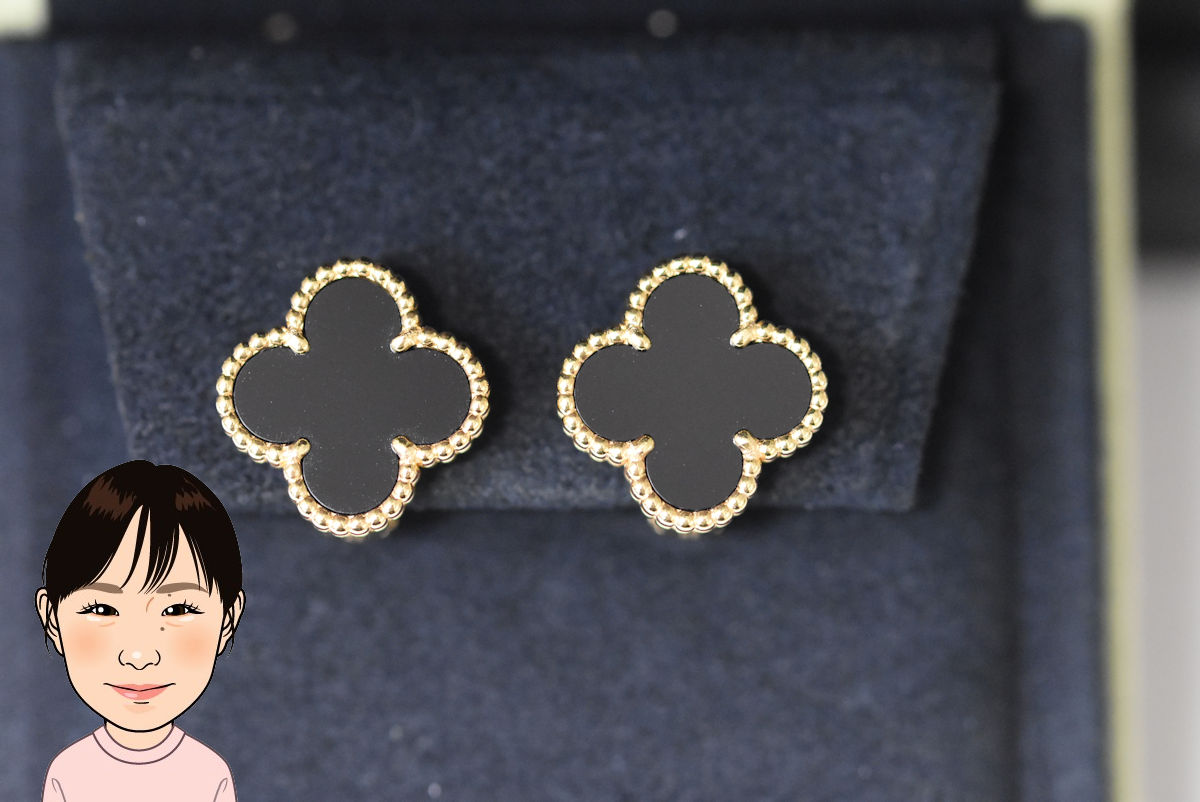 Van Cleef & Arpels【ヴァンクリーフ&アーペル】 ヴィンテージアルハンブラ オニキス ピアス 画像1