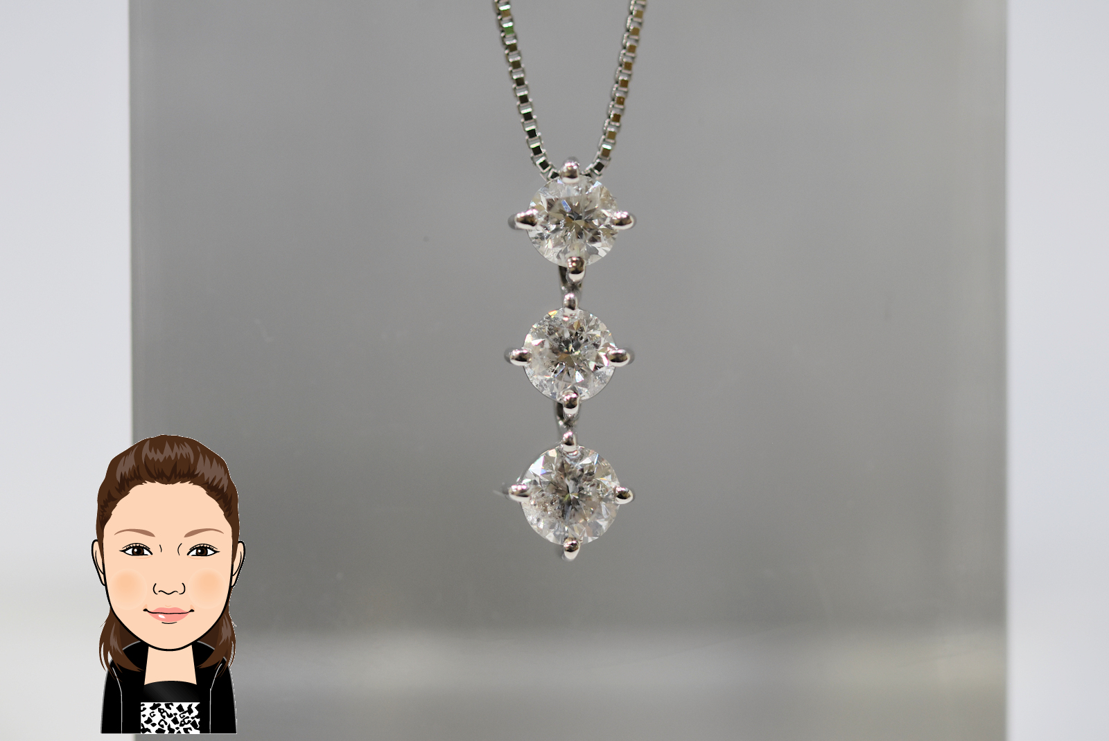 Pt900 【プラチナ】 ダイヤモンド ネックレス 画像1