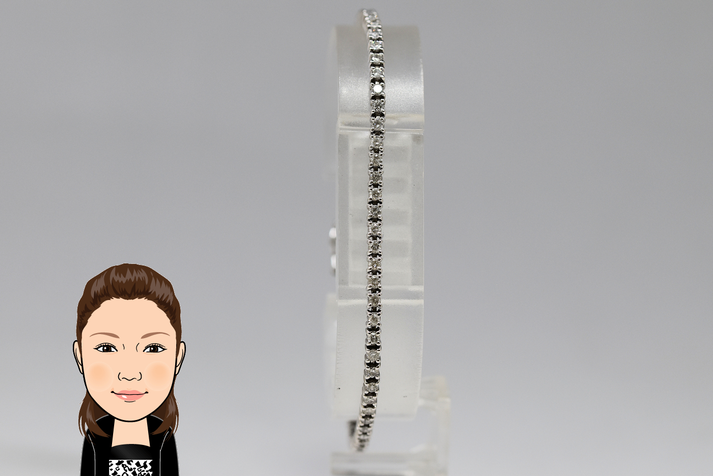 Pt850 【プラチナ】 ダイヤモンド テニスブレスレット 画像1