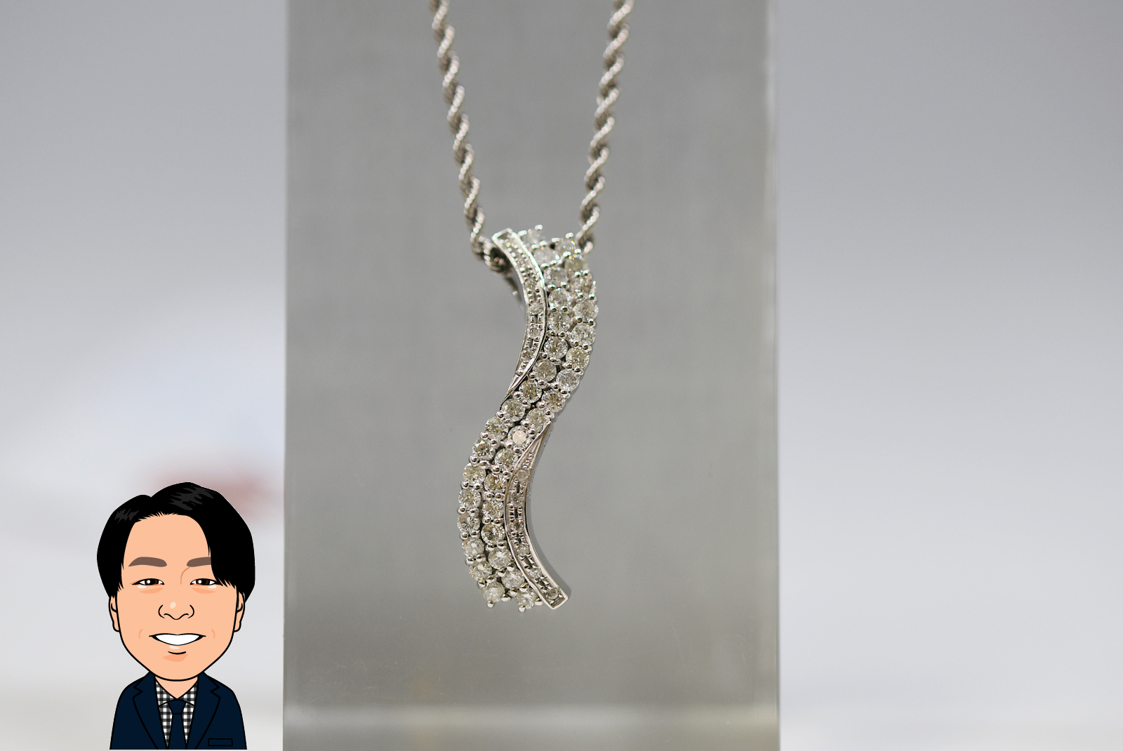 K18WG 【ホワイトゴールド】 ダイヤモンド ネックレス 画像1