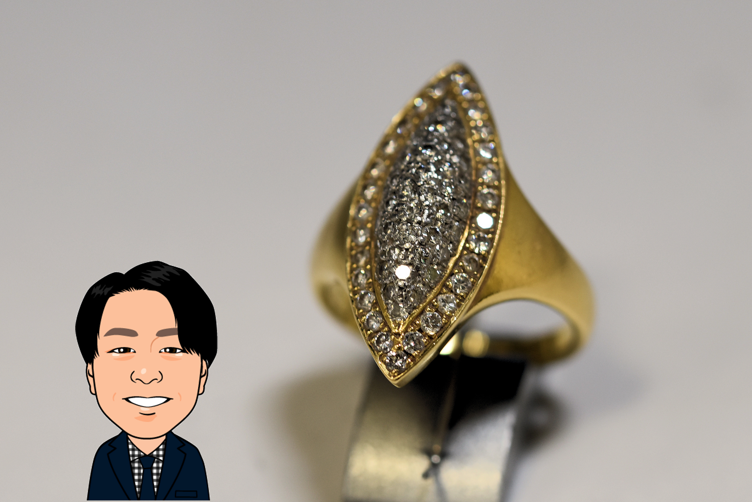 K18 【18金】 ダイヤモンド 指輪 画像1