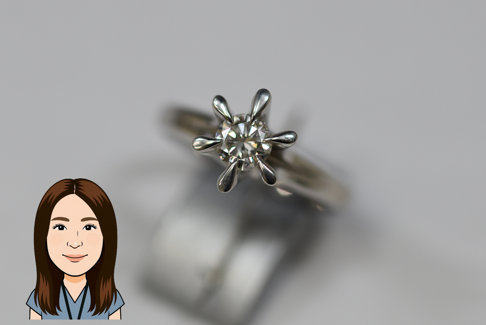 Pt900 【プラチナ】 ダイヤモンド 立爪指輪 画像1