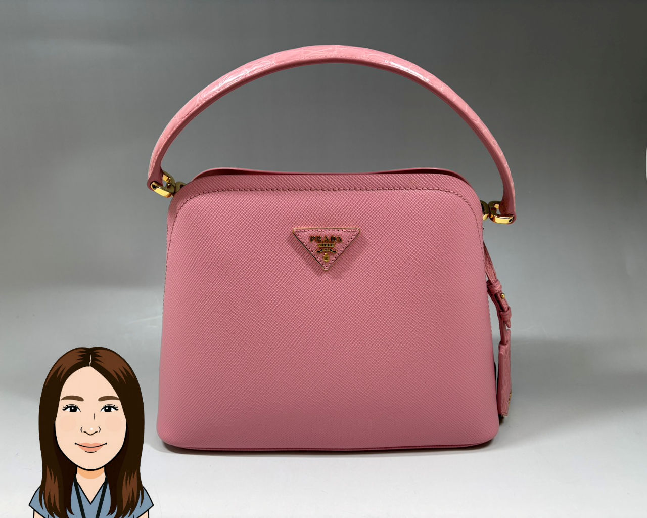 PRADA 【プラダ】 レザー×クロコダイル マチネ 2WAYショルダーバッグ 画像1