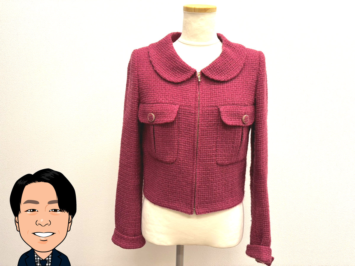 CHANEL 【シャネル】 ピンク ツイード ジャケット 画像1