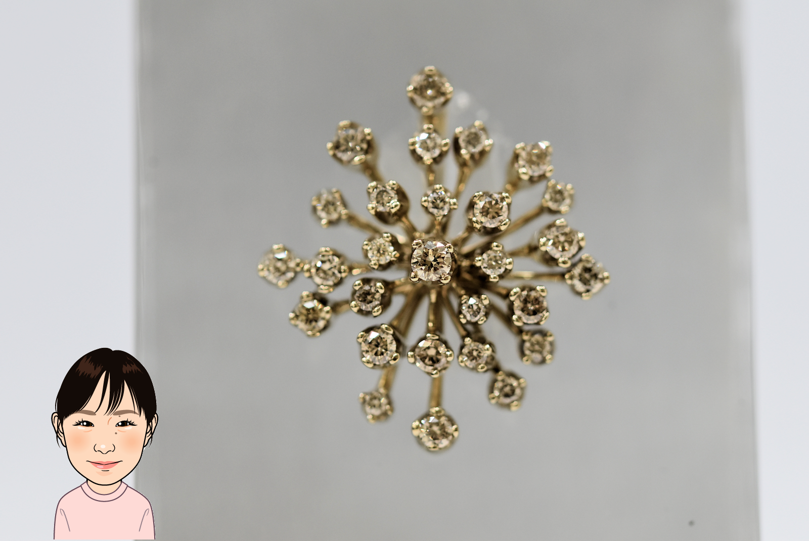 K18YG 【イエローゴールド】ダイヤモンド ペンダントトップ 画像1